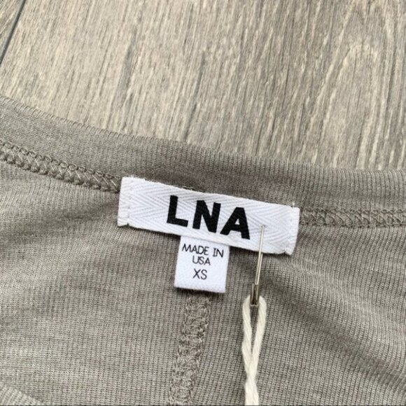 Revolve LNA Ribbon Tee Top T-Shirt Asymmetric Hem Short Sleeve Tie up Sides XS - Picture 12 of 16